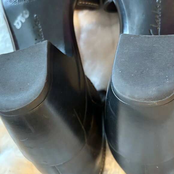Clarks Women's Emily Daisy Black Leather Pumps Size 6.5 Heels Dressy - Picture 5 of 8